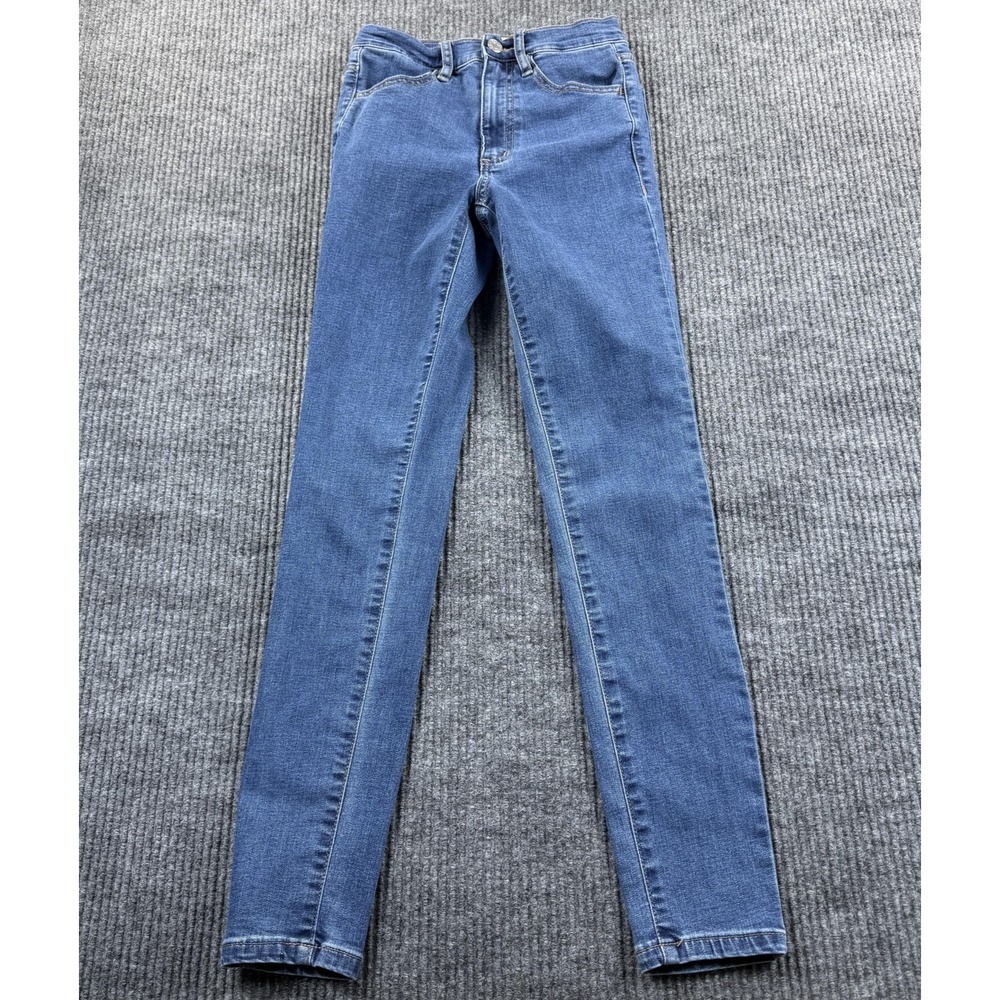 Garage Skinny Fit Jeans Juniors 00 Blue Medium‎ Wash Stretch Denim 23x27